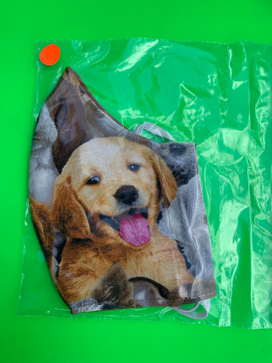 Golden retriever pup head dog design